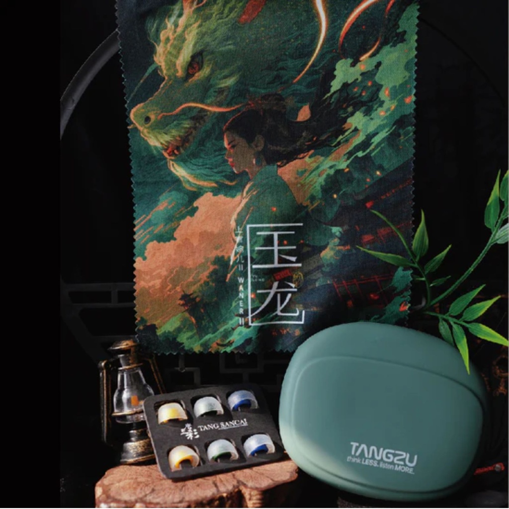 TANGZU WAN’ER SG 2 – Jade Dragon Edition · IEM dinámico 10 mm PET (2-pin 0.78 mm) con opciones 3,5 mm / 4,4 mm / USB-C (con mic).
