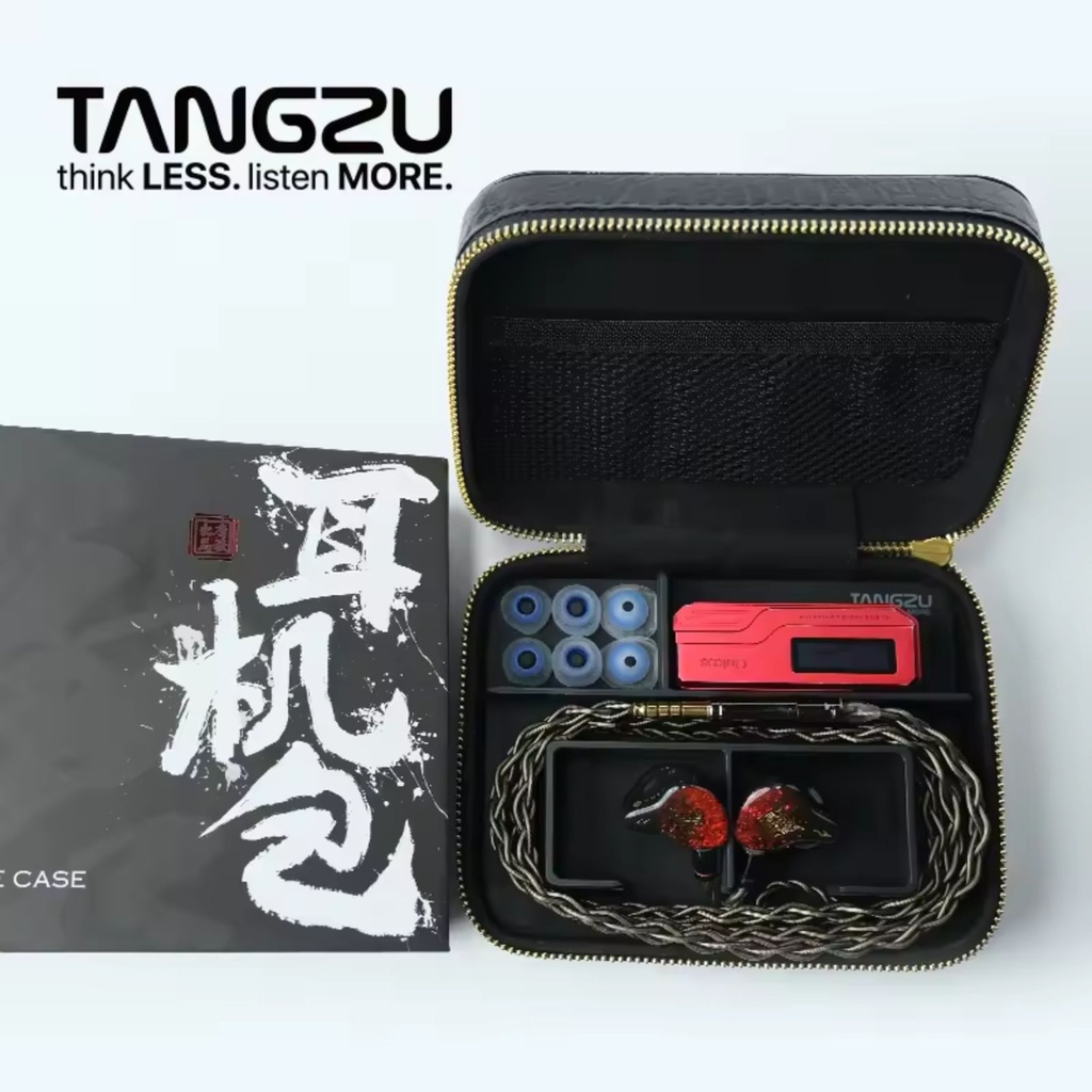 TANGZU Bolsa para auriculares HIFI — MAX (Black-MAX / White-MAX) y estándar Negro