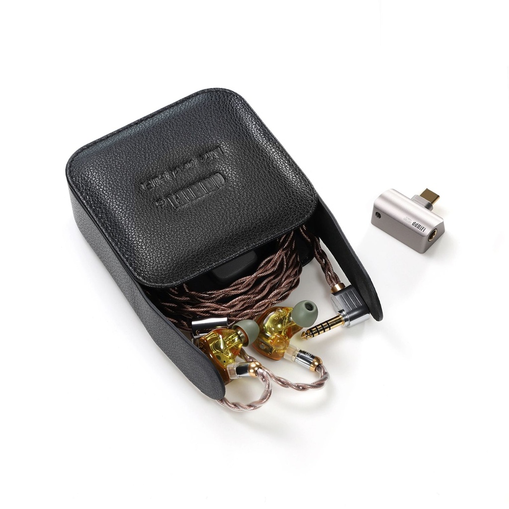 ddHiFi C90 — Funda/estuche de cuero auténtico (Nappa) para IEM, cables y dongles