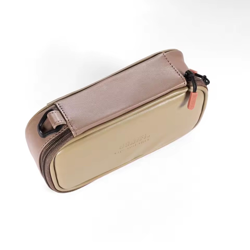 ddHiFi CZ180 — Estuche portátil Hi-Fi para IEM/earbuds, cables y dongles (cuero compuesto, cremallera YKK doble)