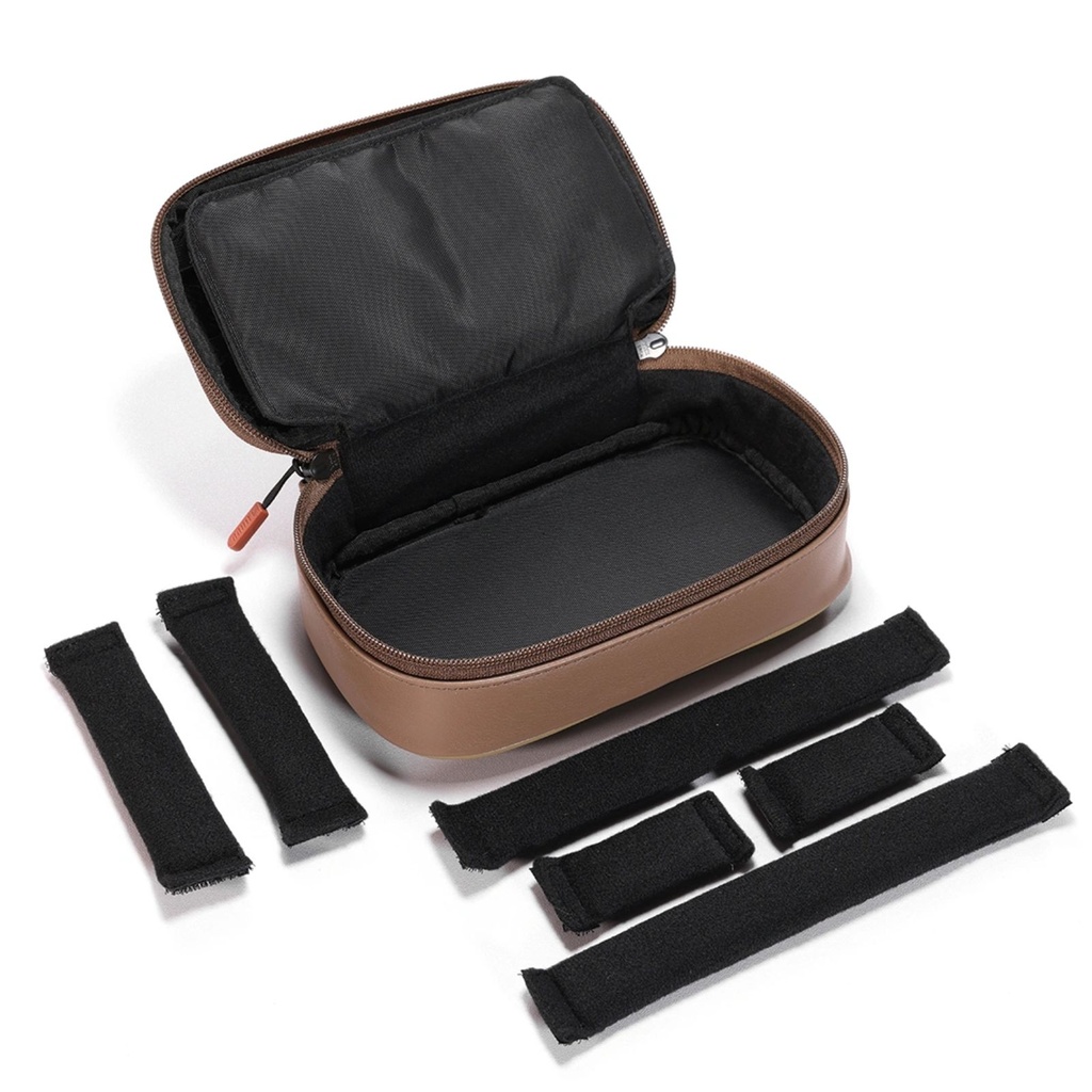 ddHiFi CZ180 — Estuche portátil Hi-Fi para IEM/earbuds, cables y dongles (cuero compuesto, cremallera YKK doble)
