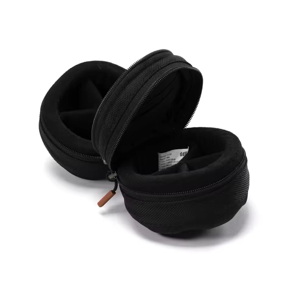 ddHiFi C100 Pro — Estuche de transporte doble compartimento para IEM/earbuds, cables y dongles (doble cremallera YKK)