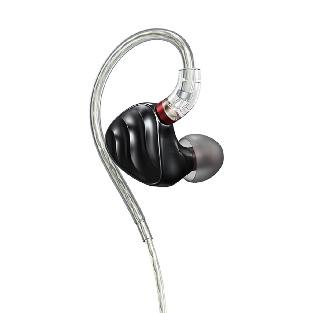 FiiO FH3 — IEM híbrido 1DD (10 mm berilio-plated) + 2× Knowles BA, MMCX y jack 3,5 mm.