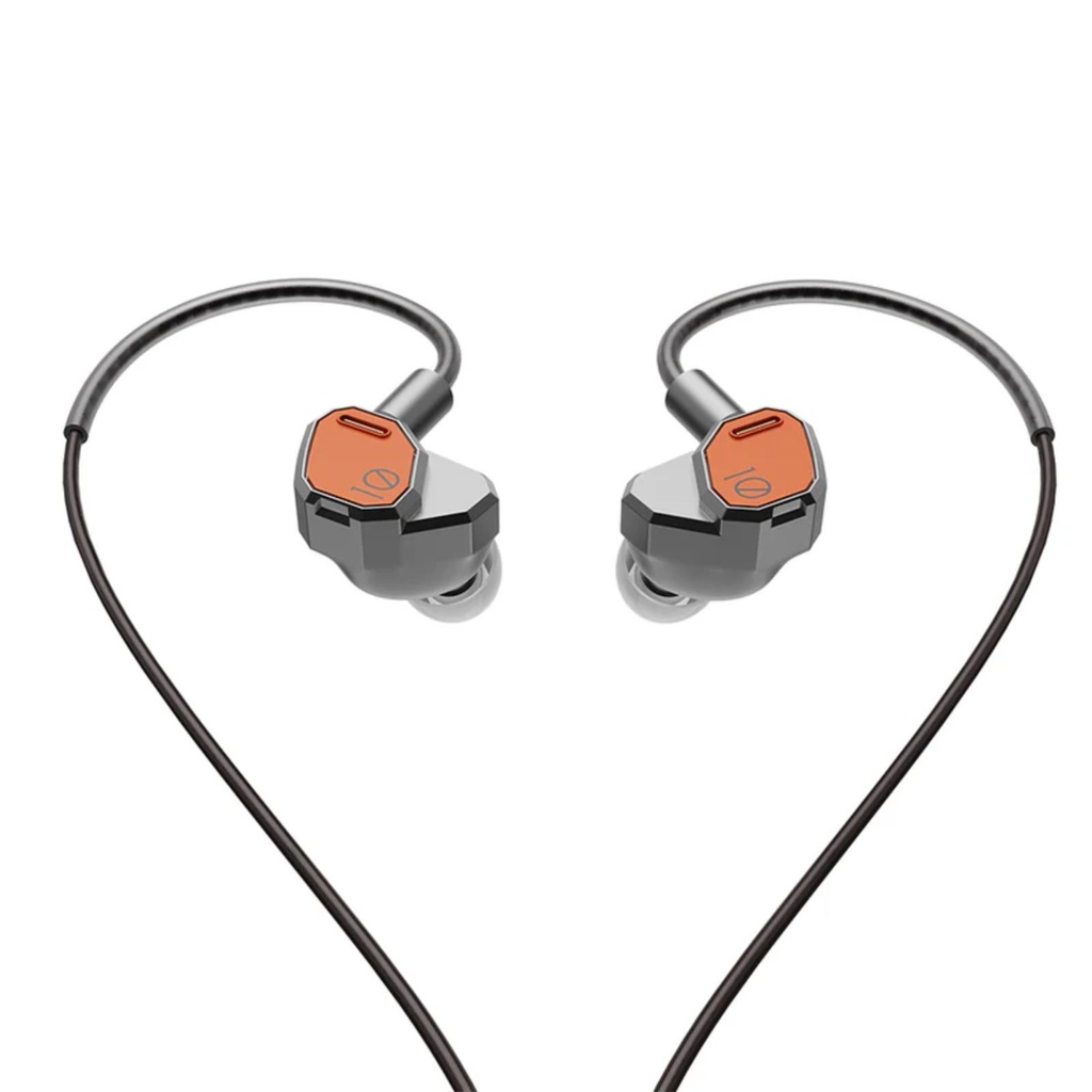HiBy Yacht10 — IEM dinámico 10 mm (cúpula magnesio-aluminio de baja distorsión) · 0,78 mm 2-pin · cable PCOCC 1,25 m → 3,5 mm.