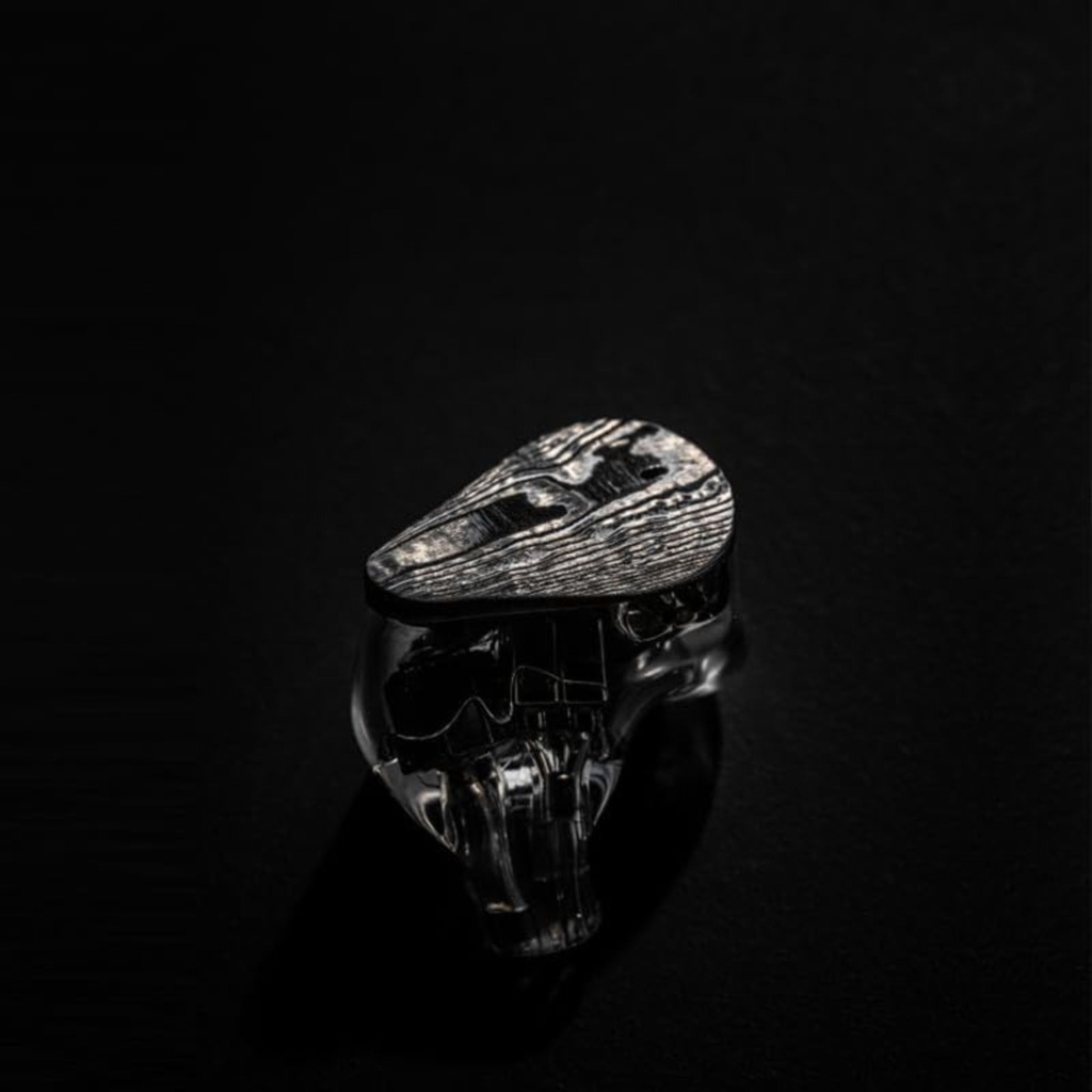 MOONDROP DARK SABER — IEM híbrido 2 Dynamic (10 mm + 10 mm, módulo “Horizontally-Opposed”) + 8 Balanced Armature (4 BA medios + 4 BA Knowles SWFK agudos) · alineación de fase full-band · conector 0,78 mm 2-pin · plug 3,5 mm SE.