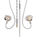 MOONDROP PSYCHE — IEM trihíbrido 2 Dynamic + 4 Balanced Armature + 4 Planar (10 drivers por lado) · 0,78 mm 2-pin · cable mixto cobre monocristalino + plata con plug 4,4 mm y adaptador 3,5 mm.