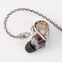 MOONDROP PSYCHE — IEM trihíbrido 2 Dynamic + 4 Balanced Armature + 4 Planar (10 drivers por lado) · 0,78 mm 2-pin · cable mixto cobre monocristalino + plata con plug 4,4 mm y adaptador 3,5 mm.