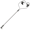 HiBy Yvain — IEM Quad-BA (4 Balanced Armature por lado) · crossover electrónico de 3 vías · cámara acústica independiente 3-canales · 0,78 mm 2-pin · cable OCC Litz con plugs intercambiables.