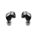 HiBy Zeta — IEM trihíbrido 1DD (10 mm liquid silicone) + 4BA (Knowles/Sonion) + 4 EST Sonion · crossover real de 5 vías + 5 cámaras/tubos acústicos independientes · estructura “Spatial Harmonic Enhancement” · carcasa de titanio CNC · 0,78 mm 2-pin · cable OCC 8 hebras Litz con terminación 4,4 mm balanceada.