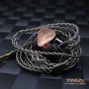 TANGZU XuanWu Gate — IEM trihíbrido 1 Dynamic + 4 Balanced Armature + 2 EST Sonion · cavidad aluminio aeroespacial CNC · 0,78 mm 2-pin · cable cobre monocristalino (8 hilos, 98 cores) con plugs intercambiables 3,5 mm / 4,4 mm.