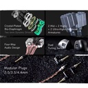 SHANLING ME900 — IEM híbrido 2 Dynamic (6 mm, Crystal-Plated Bio-diaphragm) + 6 Balanced Armature · doble switch (ajuste de graves y agudos) · cuerpo de titanio · MMCX · cable Furukawa 8 hebras con plugs 3,5 / 2,5 / 4,4 mm.