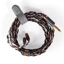 SHANLING MAJESTIC — IEM trihíbrido 12 drivers: 2 Dynamic (10 mm, liquid silicone) + 6 Balanced Armature + 4 EST Sonion · crossover de 4 vías · doble micro-switch (refuerzo de grave y activación EST) · 0,78 mm 2-pin · cable 8 hebras Litz SPC (18-core) 4,4 mm balanceado · shell de resina médica con faceplate de madera (rosewood) y detalles dorados.