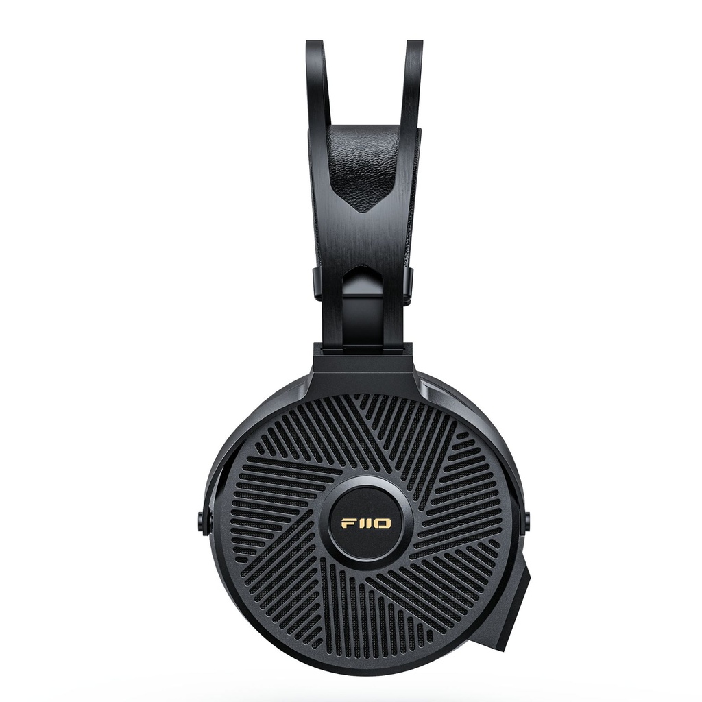 FiiO FT5 — over-ear abierto con driver planar magnético de 90 mm · 36 Ω · 110 dB/Vrms (≈96 dB/mW) · 7–40 kHz · ≈456 g · cable 392 hilos OCC plateado 1,5 m con plugs intercambiables (3,5 / 4,4 mm) + adaptadores 6,35 mm y XLR-4.