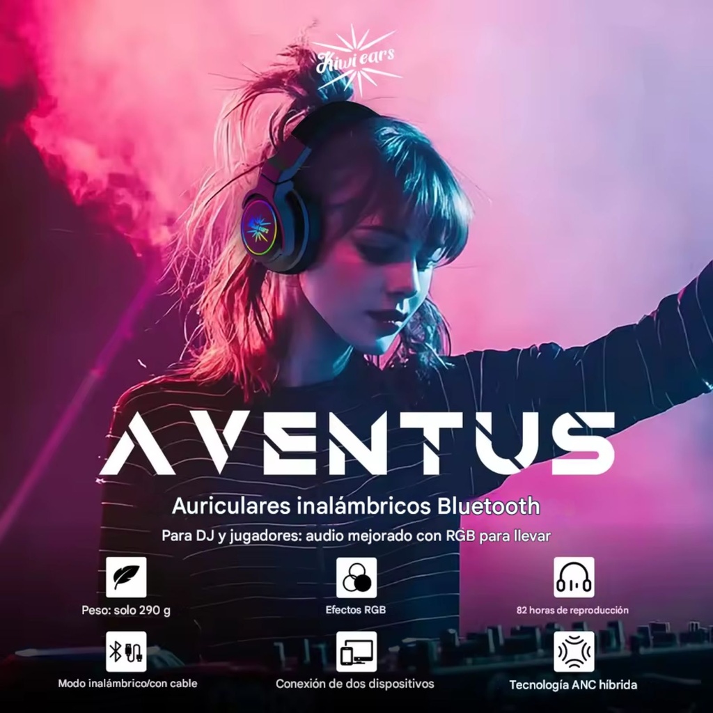 Kiwi Ears Aventus – audífonos ANC Bluetooth (82 h)
