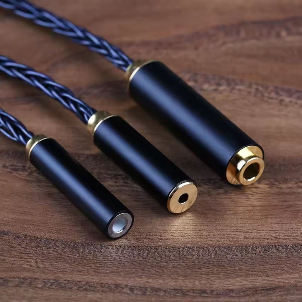 OPENHEART DeepOcean: Cable de Extensión Audiófilo | 8 Núcleos Cobre Bañado en Plata | 3.5mm / 4.4mm / 2.5mm (Macho a Hembra) | Hi-Res Audio