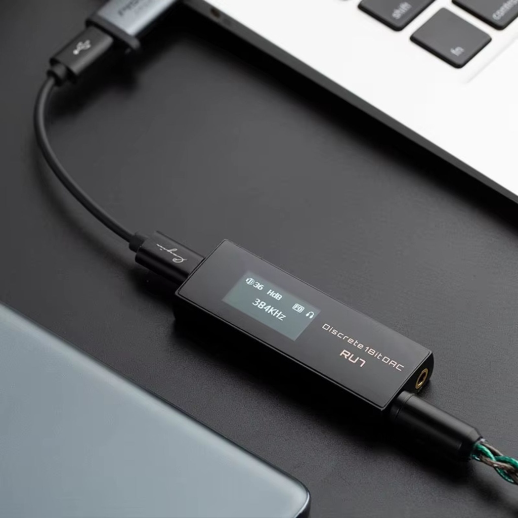 Cayin RU7: DAC/AMP R-2R 1-Bit Portátil | 400mW Potencia | Salida de Línea (LO) | DSD Nativo | All-to-DSD 256 | Balanceado 4.4mm