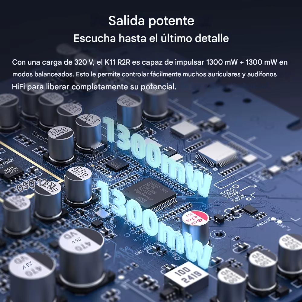 FiiO K11 R2R: DAC/AMP de Escritorio R2R | 24-Bit Resistor Array | 1300mW Potencia | Modos NOS/OS | Salidas 4.4mm y 6.35mm | Pantalla LCD | Hi-Res