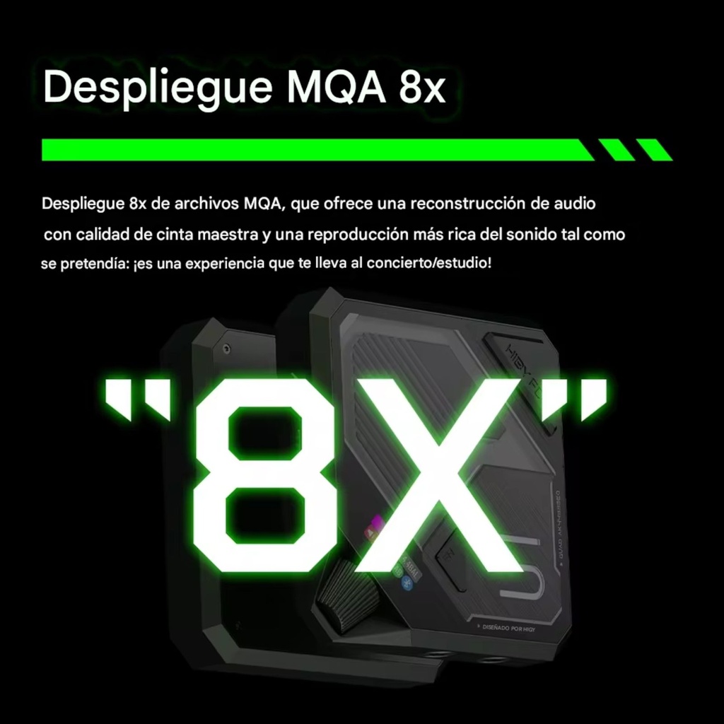 HiBy FD5: DAC/AMP de Escritorio Cyberpunk | Quad AK4493 | 1523mW Potencia | Amplificación Clase A/AB | Bluetooth LDAC | Salida 4.4mm