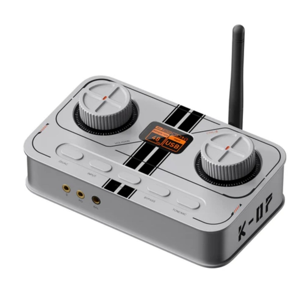 Fosi Audio K7: DAC/AMP de Escritorio Audiófilo y Gamer | AK4493SEQ | 2100mW Potencia | Salida 4.4mm | Bluetooth aptX HD | Entrada Micrófono