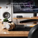 Fosi Audio Q4: Mini DAC/AMP de Escritorio | 24-Bit/192kHz | Controles Físicos Bass/Treble | USB/Óptica/Coaxial | Salida RCA y 3.5mm