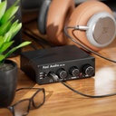 Fosi Audio Q4: Mini DAC/AMP de Escritorio | 24-Bit/192kHz | Controles Físicos Bass/Treble | USB/Óptica/Coaxial | Salida RCA y 3.5mm