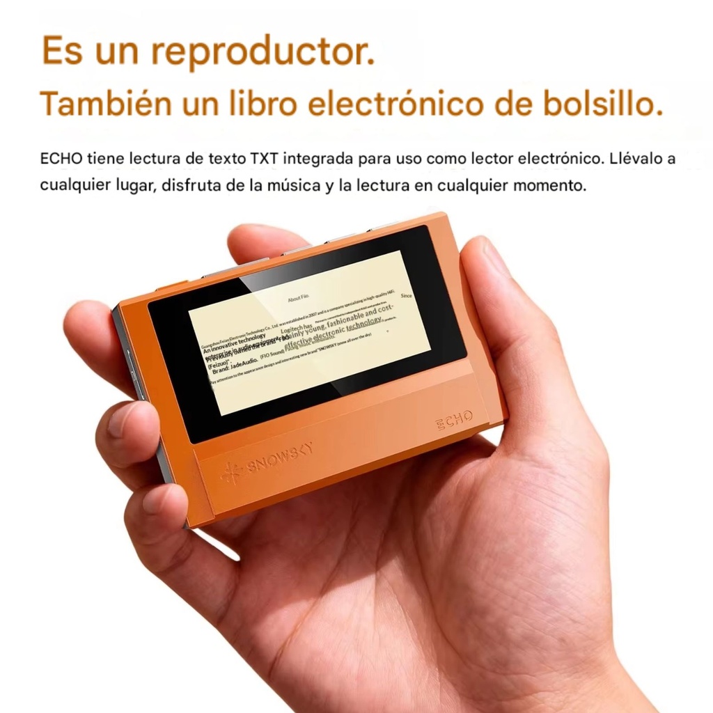FiiO Snow Sky Echo: Reproductor Hi-Res Dual DAC CS43198 | Evolución Premium del Echo Mini | Chasis de Aluminio CNC | Soporte 256GB | Bluetooth
