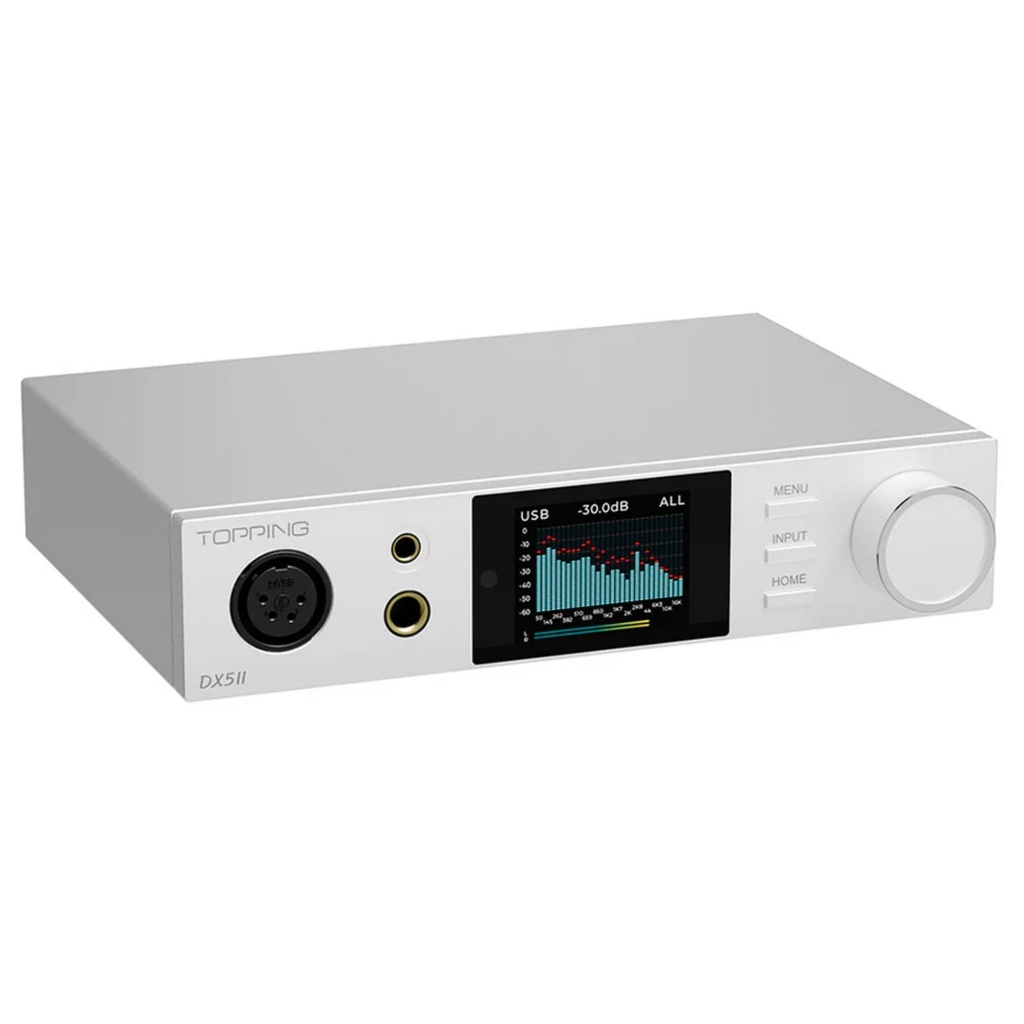 TOPPING DX5 II: DAC/AMP de Escritorio Flagship | Dual ES9039Q2M | 7600mW Potencia | PEQ 10-Bandas | Pantalla Color Aurora UI | Bluetooth LDAC