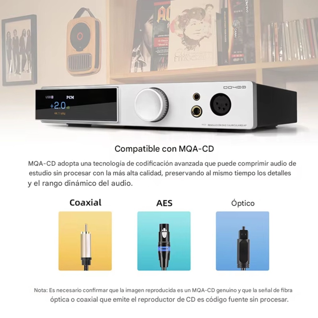 SMSL DO400: DAC/AMP Flagship de Escritorio | Chip ES9039MSPRO | MQA Completo | Salidas XLR y 4.4mm | Bluetooth LDAC | Entradas I2S y AES