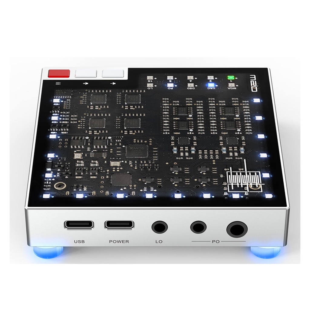 SMSL M20: Mini DAC/AMP de Escritorio | 4x Chips CS43131 | 700mW | Salidas 4.4mm y 3.5mm | Diseño Transparente RGB | Soporte PS5/PC