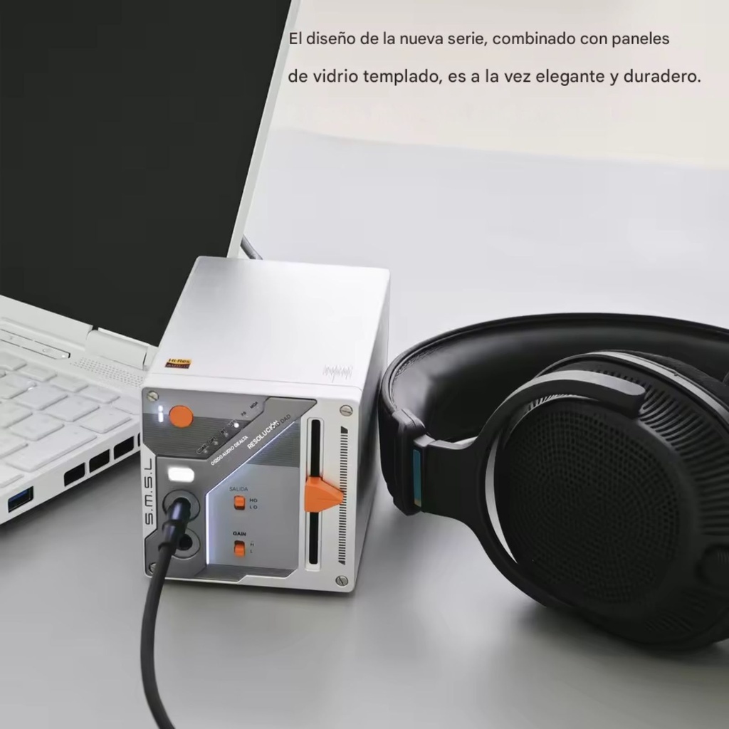 SMSL DS200: Mini DAC/AMP de Escritorio | Dual CS43131 | Salidas 4.4mm y 3.5mm | Diseño Cyberpunk con Slider | MQA y Bluetooth 5.1