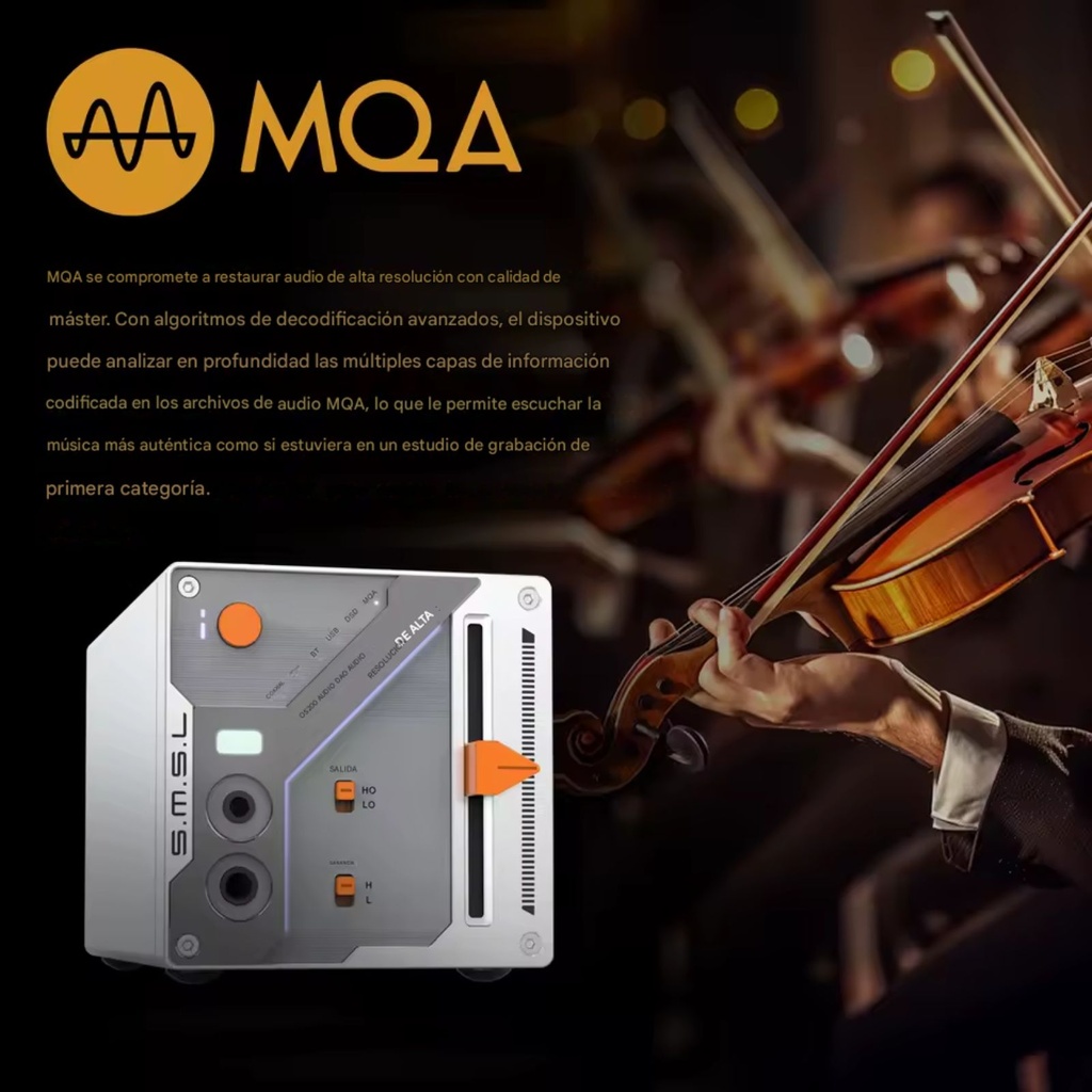 SMSL DS200: Mini DAC/AMP de Escritorio | Dual CS43131 | Salidas 4.4mm y 3.5mm | Diseño Cyberpunk con Slider | MQA y Bluetooth 5.1