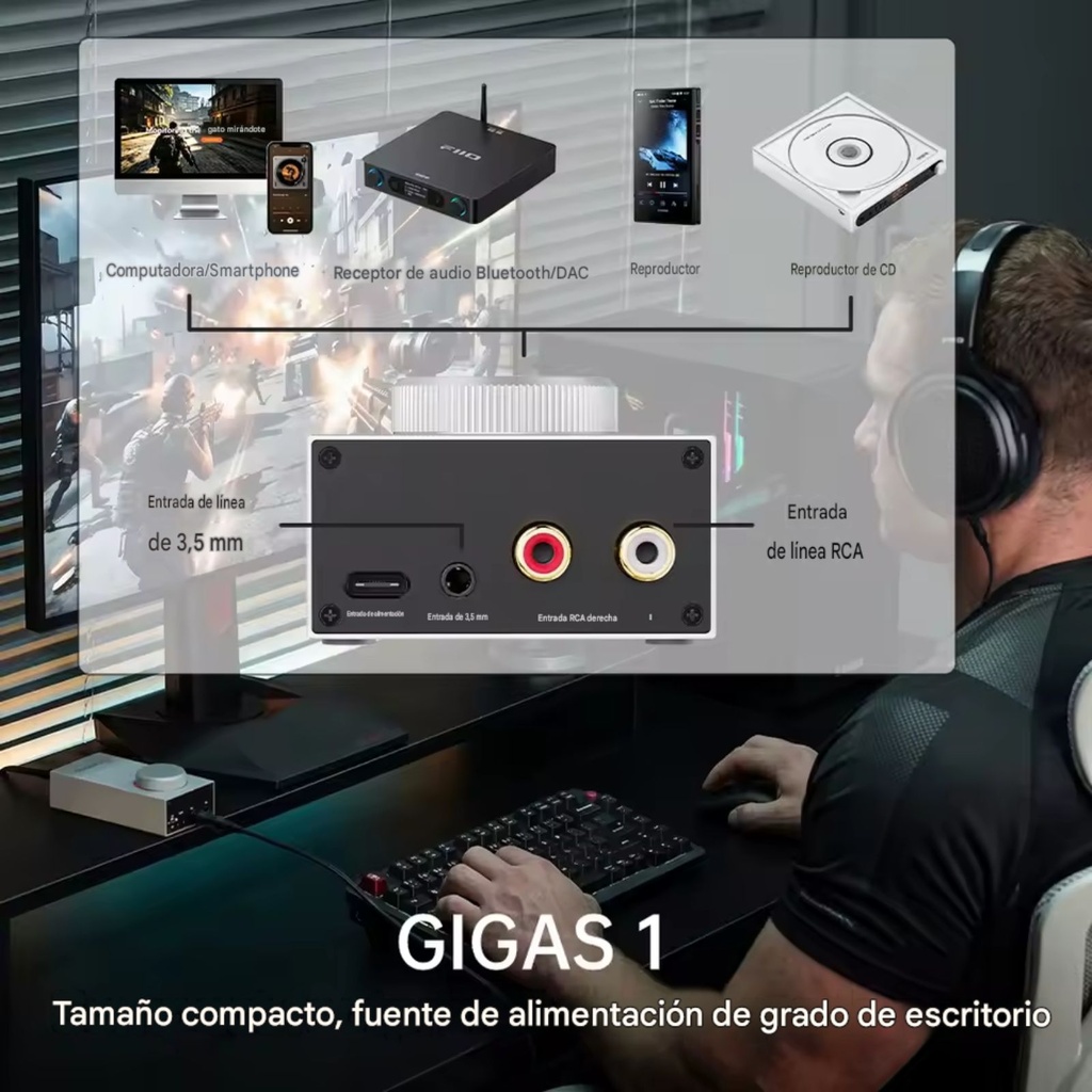 FIIO JadeAudio GIGAS 1 | Amplificador de Auriculares Hi-Fi