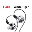 TRN White Tiger — IEM híbrido Dual Dynamic Drivers + Planar · drivers dinámicos de 10,5 mm + 8 mm + planar de 6 mm · conectores 0,78 mm 2-pin · plugs intercambiables 3,5 mm / 4,4 mm.