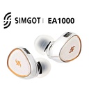 SIMGOT EA1000 “Fermat” — IEM single Dynamic 10 mm + Passive Radiator (1DD + 1PR) · SDPGD™ diaphragm + DMDC™ (Dual-Magnet Dual-Cavity) · boquillas intercambiables (latón + acero) · 0,78 mm 2-pin · cable Litz OFC plateado 3,5 mm.