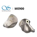 SHANLING ME900 — IEM híbrido 2 Dynamic (6 mm, Crystal-Plated Bio-diaphragm) + 6 Balanced Armature · doble switch (ajuste de graves y agudos) · cuerpo de titanio · MMCX · cable Furukawa 8 hebras con plugs 3,5 / 2,5 / 4,4 mm.