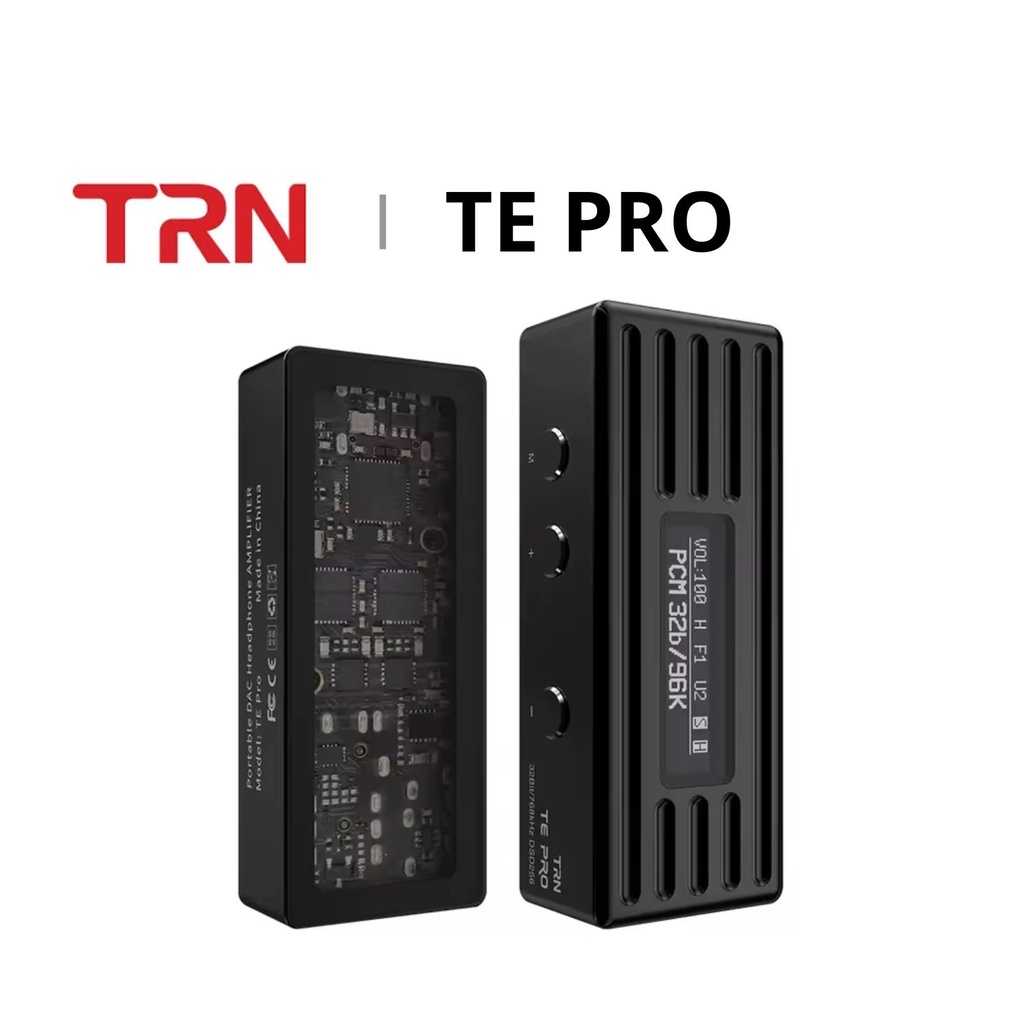 TRN TE PRO: DAC/AMP Balanceado Portátil | Dual CS43198 Flagship | Pantalla OLED | 240mW Potencia | Salida Óptica S/PDIF | PCM 768kHz DSD256