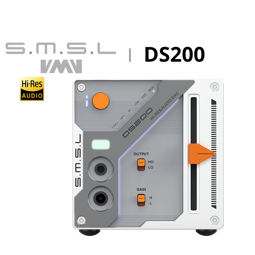 SMSL DS200: Mini DAC/AMP de Escritorio | Dual CS43131 | Salidas 4.4mm y 3.5mm | Diseño Cyberpunk con Slider | MQA y Bluetooth 5.1