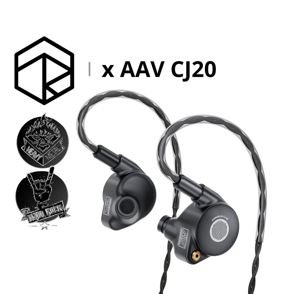 ROSESELSA x AAV CJ20: Audífonos In-Ear Planar Magnéticos | Driver 14.2mm | Tuning para Rock/Metal | Cable Modular 3.5mm/4.4mm