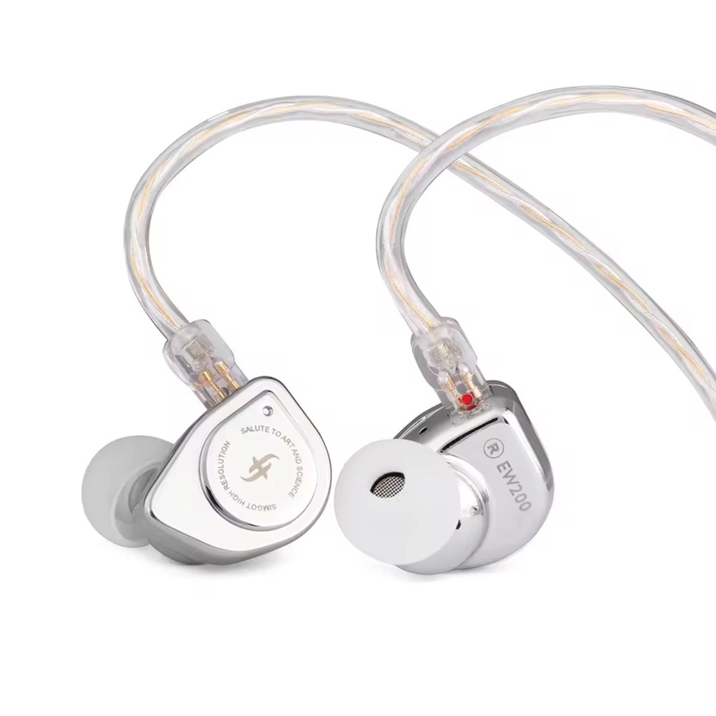 SIMGOT EW200 – IEM dinámico 10 mm (doble imán & doble cavidad) con cable 2-pin 0,78 mm y jack 3,5 mm