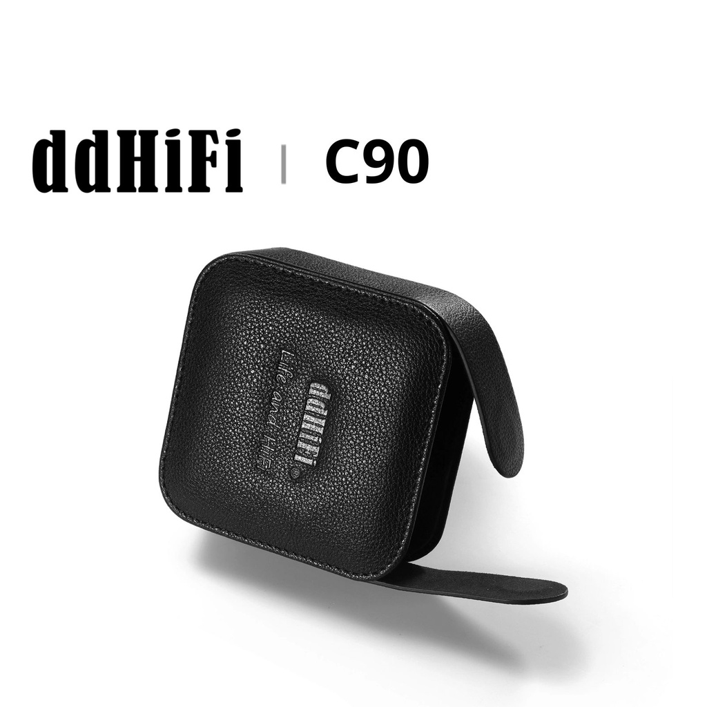 ddHiFi C90 — Funda/estuche de cuero auténtico (Nappa) para IEM, cables y dongles