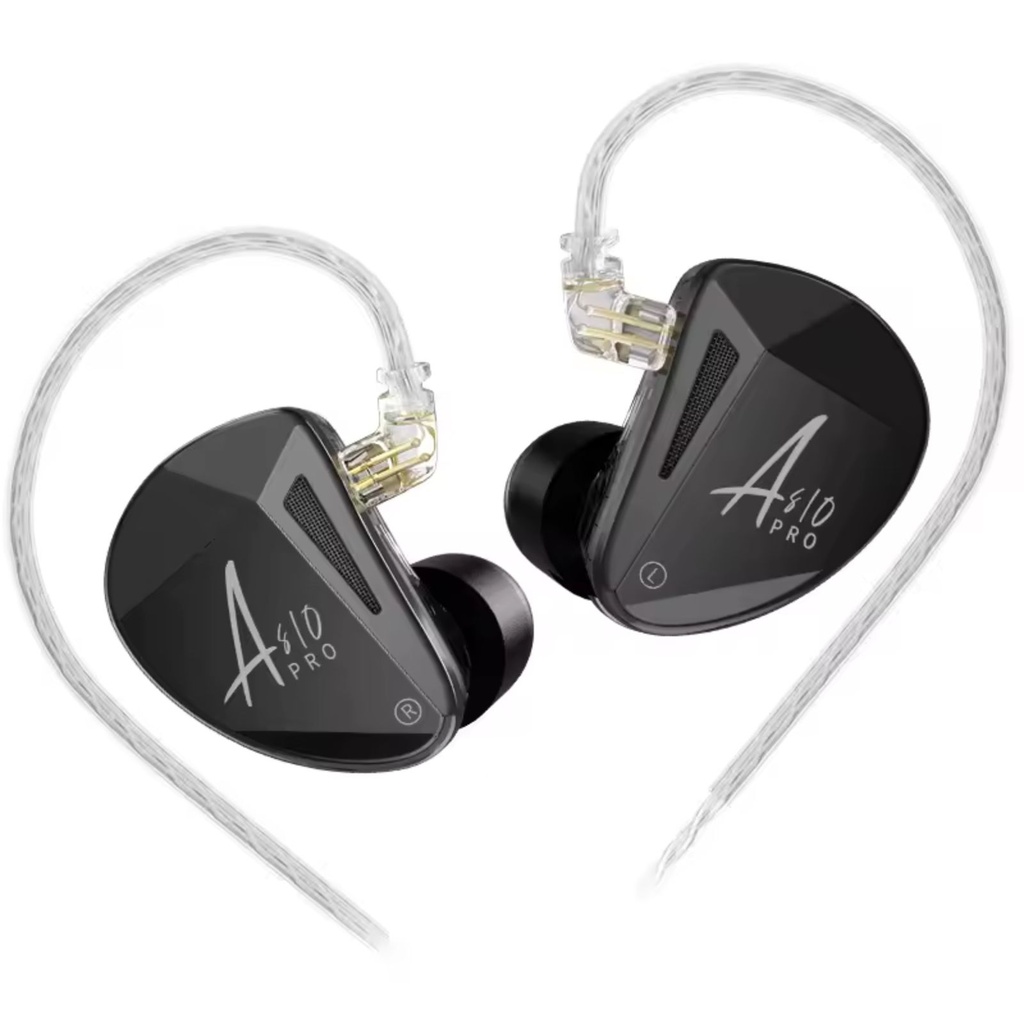 KZ AS10 PRO – IEM todo BA (5× Balanced Armature por lado), cable 2-pin 0,75 mm y jack 3,5 mm (con/sin mic)