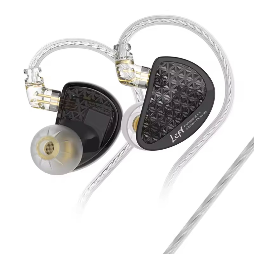 KZ AS16 Pro – IEM todo Balanced Armature (8× BA por lado), cable 2-pin 0,75 mm y jack 3,5 mm (con/sin mic)
