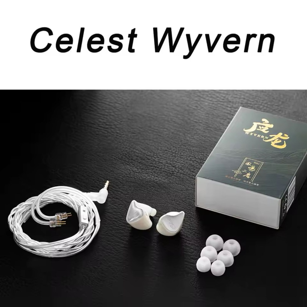 Kinera Celest Wyvern — IEM 1× dinámico 10 mm LCP (2-pin 0,78 mm, 3,5 mm), con mic en línea