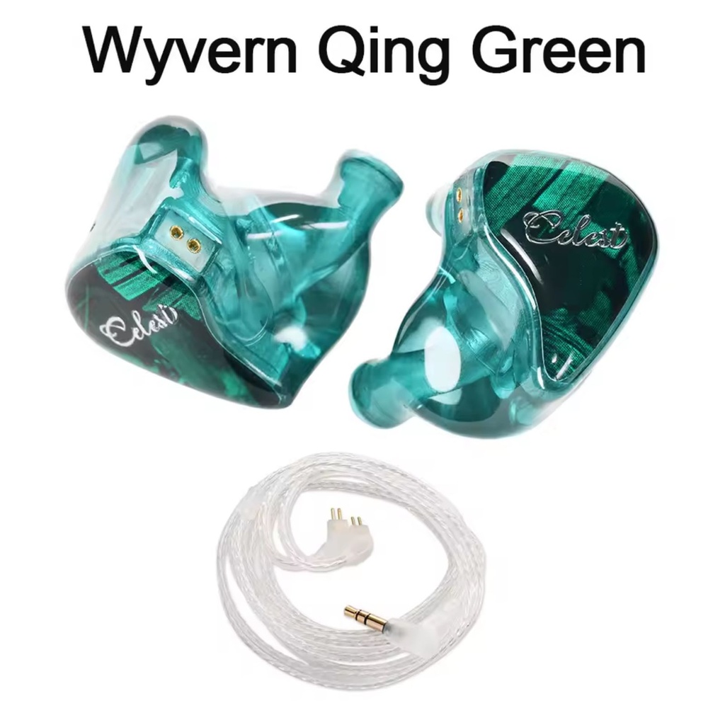 Kinera Celest Wyvern Qing — IEM 1× dinámico 10 mm LCP (2-pin 0,78 mm · 3,5 mm) · Standard / Pro (boom mic).