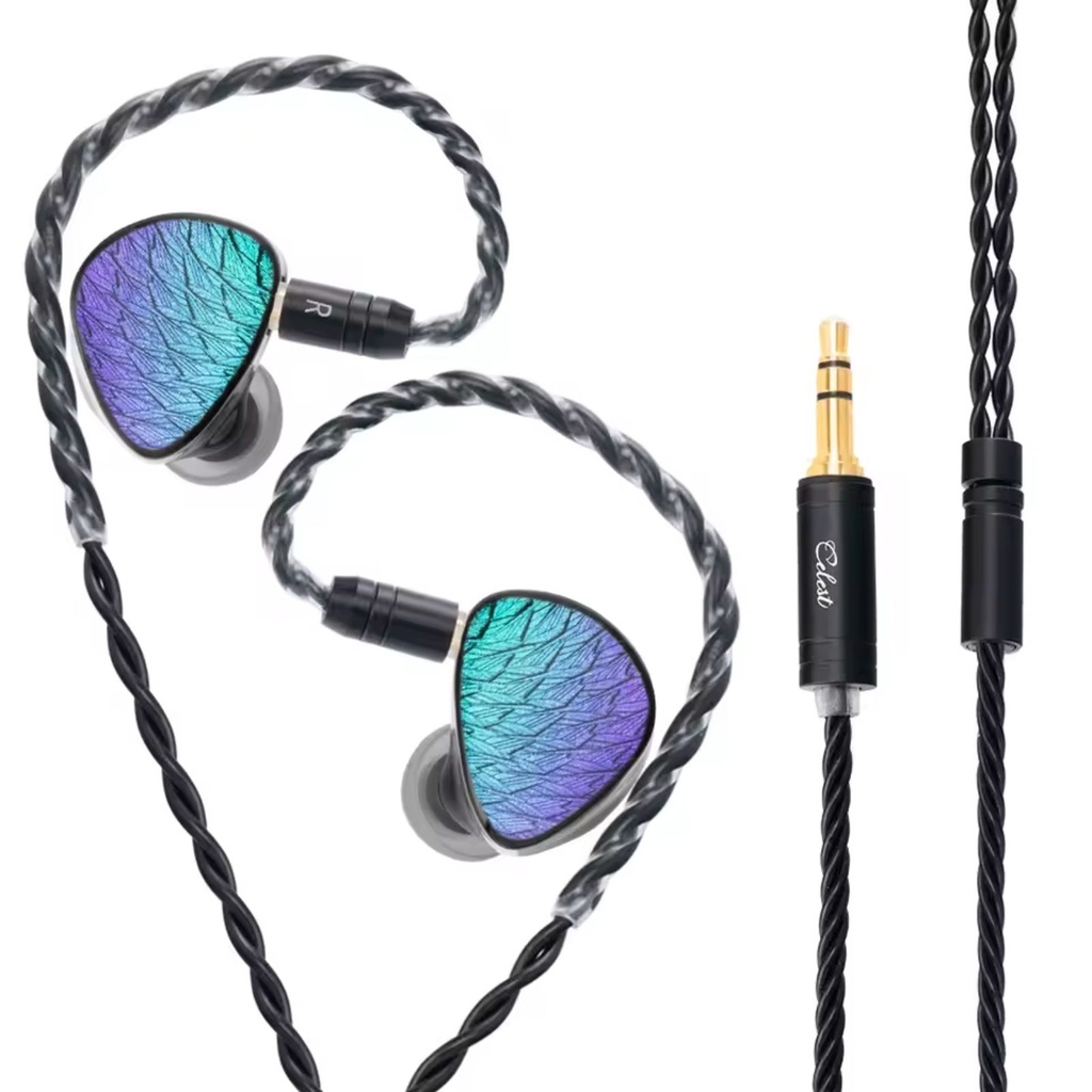 Kinera Celest Wyvern Black Remaster — IEM 1× dinámico 10 mm LCP 2.0 (2-pin 0,78 mm · 3,5 mm / 4,4 mm).