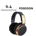 HarmonicDyne Poseidon — over-ear abierto con driver dinámico de 50 mm (diafragma de níquel puro) · 64 Ω · 103 dB · 10–40 kHz · THD ≤0,2% · copas en madera de arce · cable balanceado XLR-4 (incluye adaptador a 6,35 mm) · ≈380 g.