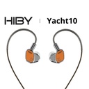 HiBy Yacht10 — IEM dinámico 10 mm (cúpula magnesio-aluminio de baja distorsión) · 0,78 mm 2-pin · cable PCOCC 1,25 m → 3,5 mm.