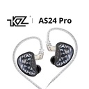 KZ AS24 Pro — IEM 24 Balanced Armature · versión estándar o versión Tuning (interruptores de 4 etapas) · jack 3,5 mm · cápsula 0,75 mm 2-pin · con o sin micrófono.
