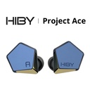 HiBy x FAudio Project Ace — IEM dinámico single-driver 12 mm (cúpula aleación Mg/Li + diafragma recubierto en berilio) · triple cámara acústica interna · 0,78 mm 2-pin · cable Litz Type-5 8 hebras (cobre + plata) con plugs modulares 4-pin-lock (3,5 mm SE / 4,4 mm balanceado).