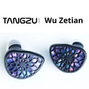 TANGZU Wu Zetian Legend Edition — IEM dual planar (14,2 mm + 6 mm), cuerpo aluminio CNC (5 ejes) inspirado en lotus púrpura, 0,78 mm 2-pin, cable Litz 5N LCOFC terminado en 4,4 mm balanceado.